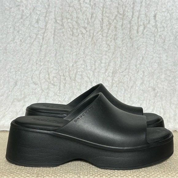 Skechers Foamies Rave Womens Black Slip On Platform Open-toe Slide Sandals SZ 7 - Picture 1 of 11